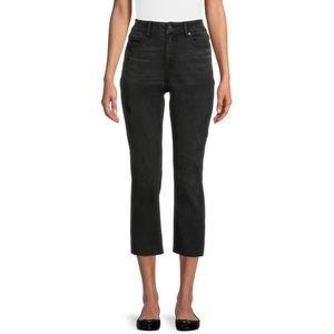 🆕 Time and Tru Women's High Rise Frayed Straight Crop Jeans Size Avail 4, 14, 16